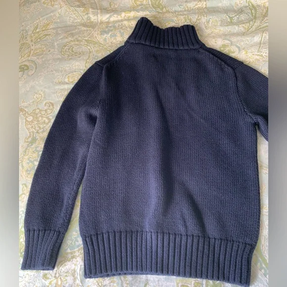 Kids Polo Ralph Lauren Navy Blue Quarter Zip Sweater - Picture 4 of 5